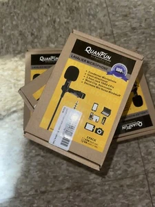 Quanfun Clip on Mini Mic Microphone 3.5mm Lavalier For Mobile Phone PC Recording - Picture 1 of 8