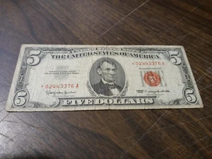 1963 Star United States Note Five Dollar Bill - *02443376A - Picture 1 of 6