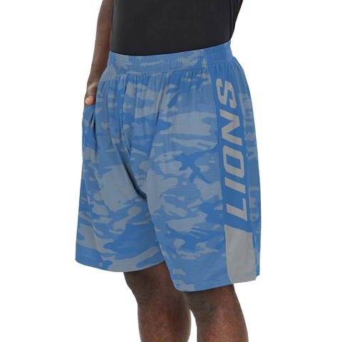 Zubaz Men's NFL Detroit Lions Lightweight Shorts with Camo Lines Cover