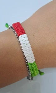 Braccialetto bracciale corda Italia uomo donna bambino regalo verde bianco rosso - Foto 1 di 4