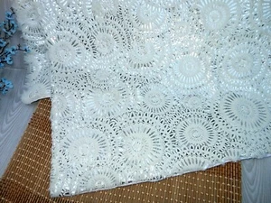 Pair 18 X 18 SILVER FOIL MANDALA WHITE FAUX FUR PILLOW COVERS New #F24 - Picture 1 of 2