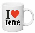 Kaffeetasse I Love Terre Keramik Hhe 9,5cm in Wei