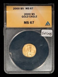 2000 G$5 1/10 oz Gold American Eagle - Tenth Ounce - ANACS MS 67 - SKU-G4098 - Picture 1 of 4