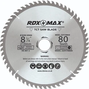 210mm x 30mm Circular Saw Blade TCT Wood Mitre saw blade 80 Teeths Festool Bosch - Picture 1 of 15