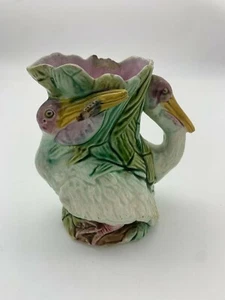 Seltener Majolika Pelikan Krug - Bild 1 von 9