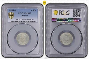 1849-A - 6 incrociatori - Austria (Asburgo/Francesco Giuseppe I) - PCGS MS63 - Foto 1 di 3