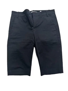 $175 Vince Women's Black High-Rise Waist-Stretch Casual Bermuda Shorts Size 4 - Picture 1 of 5