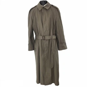 Vintage Stafford Executive Belted Overcoat 44L Tan Khaki Wool Removeable Lining - Picture 1 of 12