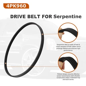 Correa de transmisión de aire acondicionado Serpentine 4PK960 para Cadillac Chevy Silverado Tahoe GMC SIERRA - Imagen 1 de 12