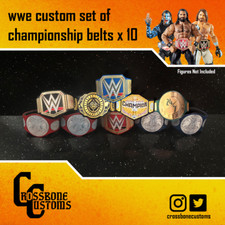 10 x Custom Wrestling WWE Championship Belts for Mattel/Jakks/Hasbro Figures
