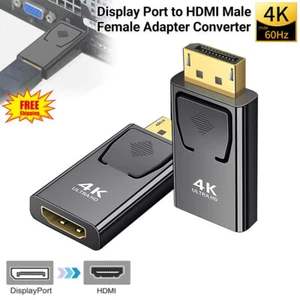 Display Port to HDMI Male Female Adapter Converter Connector 4K Displayport DP - Picture 1 of 11