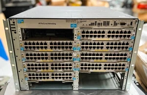 Conmutador HP ProCurve 5412zl Gigabit Ethernet l J8698A 8x módulos J9307A l 2x fuente de alimentación - Imagen 1 de 4