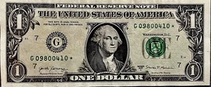 ⭐️STAR NOTE ⭐️ 2017A $1,00 solo 1.280.000K stampato (G09800410*) - Foto 1 di 4