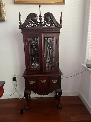 Antique Chippendale Style Mahogany Display Cabinet Small - Изображение 1 из 4