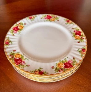 Juego 8 platos de cena Royal Albert - Old Country Roses, porcelana de hueso 10 3/8" - Imagen 1 de 7