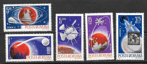 ROMANIA SC 1802-6 NH issue of 1965 - SPACE Cover