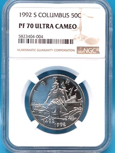 1992 S Columbus Quincentenary 50c NGC PF 70 Ultra Cameo - TOP POP! - Picture 1 of 6