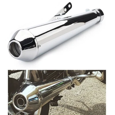 Chrome Universal Motorcycle Slip On Exhaust Adjustable Pipe - Image 1 of 4