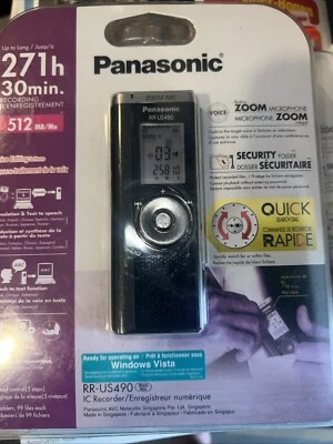 Panasonic RR-US490 IC Recorder with Built-In Zoom Microphone SEALED BRAND NEW - Image 1 of 2