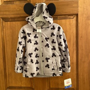 Disney Junior Size 3 Mickey Mouse Windbreaker Jacket Mouse Ears & Full Zip  NWT - Picture 1 of 9