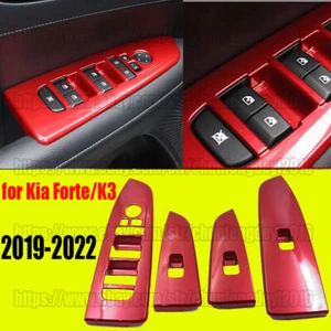 for Kia Forte/K3 2019-2022 Red ABS Window Lift Panel Switch Cover Trim 4pcs - Picture 1 of 4
