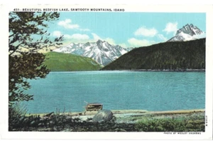 Postcard ID Redfish Lake Sawtooth Mountains Idaho Vintage - Picture 1 of 2