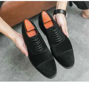 38-46 Zapatos Oxford Británicos Para Hombres Con Cordones Negocios Formales Vestido Noche Fiesta Nuevos - Imagen 1 de 16