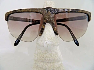 VINTAGE Optical Affairs Sonnenbrille Schlangenhautimitat halbrandlos Frankreich, selten - Bild 1 von 5