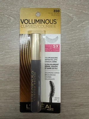 1 LOREAL Voluminous Curved Brush WASHABLE Mascara 350 BLACK BROWN SEALED - Image 1 of 2