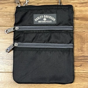 Harley Davidson Women’s Cross Body Purse Satchel Nylon Zippered Black Adjustable - Picture 1 of 9