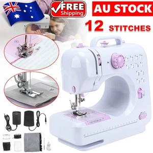 Mini Electric Sewing Machine 12 Stitch Portable 2 Speed Foot Pedal AU Plug Home - Picture 1 of 12