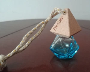 Faceted Gem Glass Wood Car Truck Auto Perfume Air Freshener Diffuser Dangle Hang - Picture 1 of 21