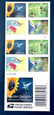 SoCo Stamps US Scott #5845-5848 Flowers  Garden Delights Full Booklet of 20 MNH - Image 1 of 2