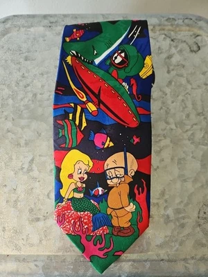 Corbata Looney Tunes Mania Bugs Bunny Daffy Martian Taz Ocean 1993 Foto 1 de 4