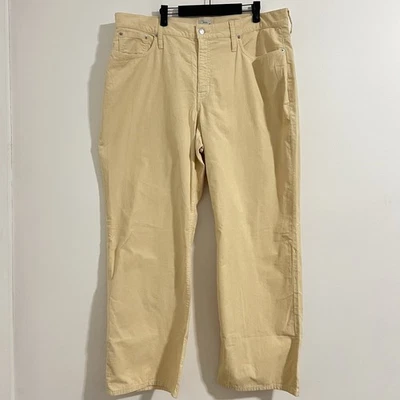 Pantalones J Crew Pana Pierna Ancha Talla 35 Amarillo Pastel Academia Años 90 Preppy Acanalados Foto 1 de 4
