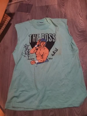 Camisa Austin Idol ring wrestling nwa uswa wwf memphis assinada  - Imagem 1 de 2