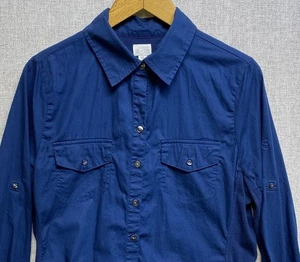 Camicia Converse One Star blu donna XL a costine pannello laterale manica lunga - Foto 1 di 11