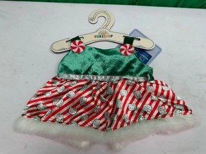 Build A Bear Hello Kitty Holiday Christmas Dress NWT Red & Green Peppermint - Picture 1 of 5