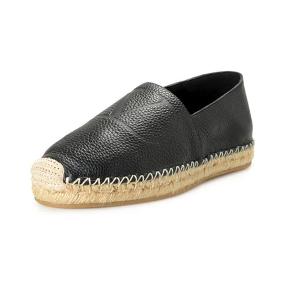 Alpargatas sin cordones Valentino Garavani de cuero negro con logotipo en V para hombre Foto 1 de 4