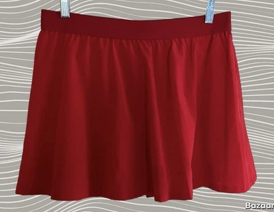 Falda corta de entrenamiento atlético Ideology para mujer talla mediana roja elástica con pantalones Foto 1 de 4