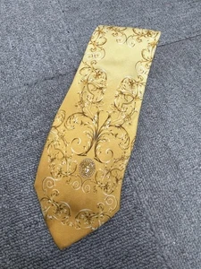 VERSACE Gold Floral Design Tie - Picture 1 of 12