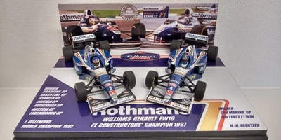 2 car set  1/43 Minichamps WILLIAMS RENAULT FW19 1997 DOUBLE WORLD CHAMPION - Image 1 of 4