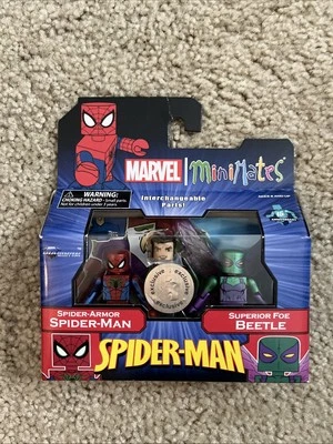 Marvel Minimates Spider-Armor Spider-Man y Superior Enemigo Escarabajo Conjunto Exclusivo  Foto 1 de 2