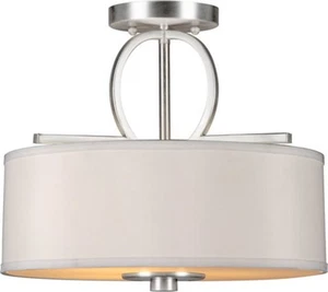 Forte Lighting 2562-03 3 Light Semi-Flush Ceiling Fixture - Nickel - Picture 1 of 1