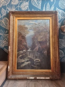 ✨Johan Acton-Butt 19th C Fairy Glen, Near Bettws -Y-Coed Oil Painting "Damaged"✨ - Picture 1 of 21