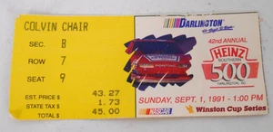 Darlington Speedway September 1, 1991 Harry Gant Winner Ticket Stub Heinz 500 - Picture 1 of 2