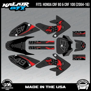 Graphics Kit for HONDA CRF 80 CRF 100 (2004-2016) Pecker Series - Red Shift - Picture 1 of 4