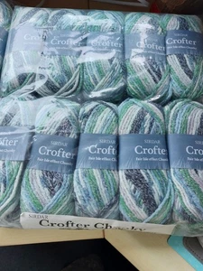 SIRDAR CROFTER CHUNKY FAIR ISLE EFFECT YARN 10 x 50 gram BLUES/GREENS/CREAMS - Picture 1 of 5