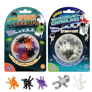12PCS Scare Prank Toys Sticky Spider Wall Climb Toys Funny Soft Joke Halloween - Picture 1 of 13