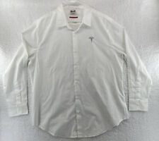 Tesla Motors Authentic Long Sleeve Button Down Shirt Men's XXL 2XL White